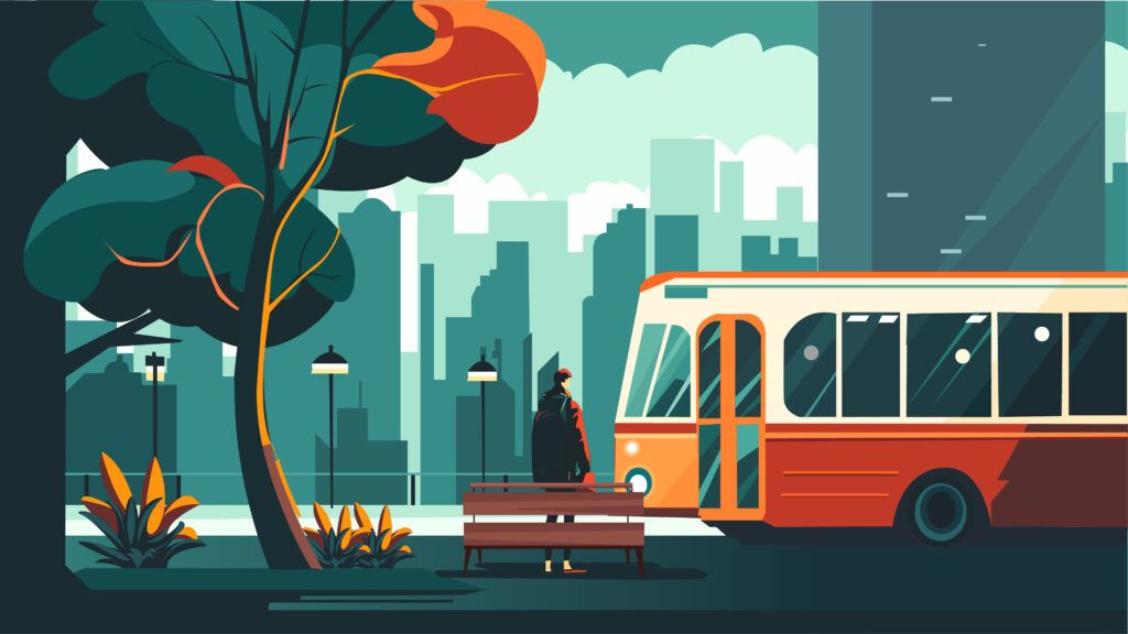 Bus Station Illustration